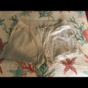 Old Navy Beige Linen Drawstring Shorts